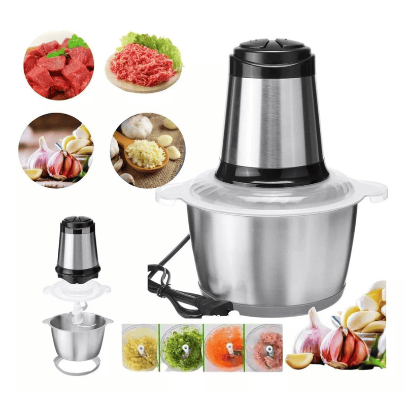 Picador Elétrico Potente  Inox -  Picador De Alimentos 2L 3L Moedor Elétrico 110v/220v