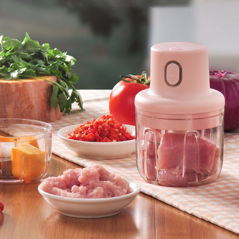 Mini Processador Triturador De Alimentos - Com o Mini Triturador Elétrico o que você desejar estará pronto com apenas um clique