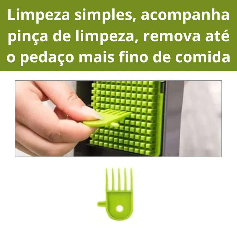 Cortador Multifuncional Aço Inoxidável com Lâmina de Aço 14 Peças - Torne a sua experiência na cozinha mais eficiente
