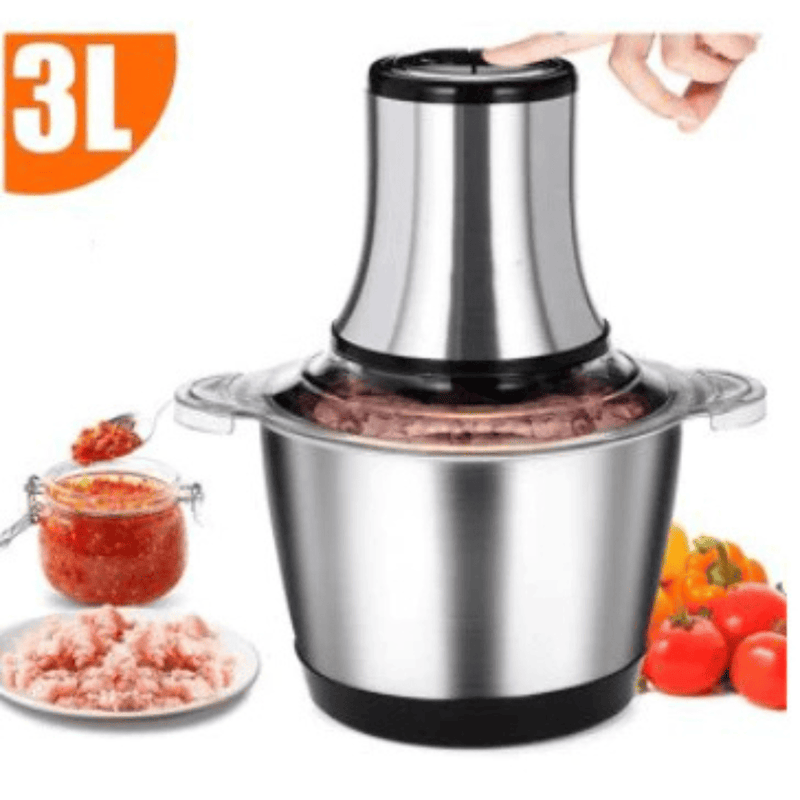 Picador Elétrico Potente  Inox -  Picador De Alimentos 2L 3L Moedor Elétrico 110v/220v