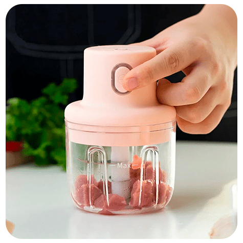 Mini Processador Triturador De Alimentos - Com o Mini Triturador Elétrico o que você desejar estará pronto com apenas um clique